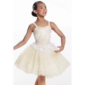 Dance Costume Medium Child Ivory Weissman 17530 Ballet Tutu Glitter Sequins